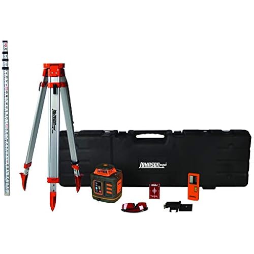 Johnson Level & Tool 99-027K Self-Leveling Rotary Laser System, 8.75", Red, 1 Kit,Orange
