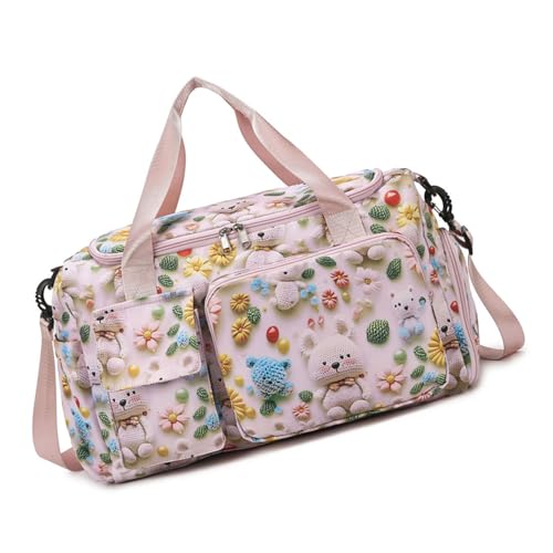 [�C���X�N] Oversized Travel Bags with Cartoon Design Water Resistant Oxford Space for Outdoor Sports Gears and Shoe Storage Oxford F