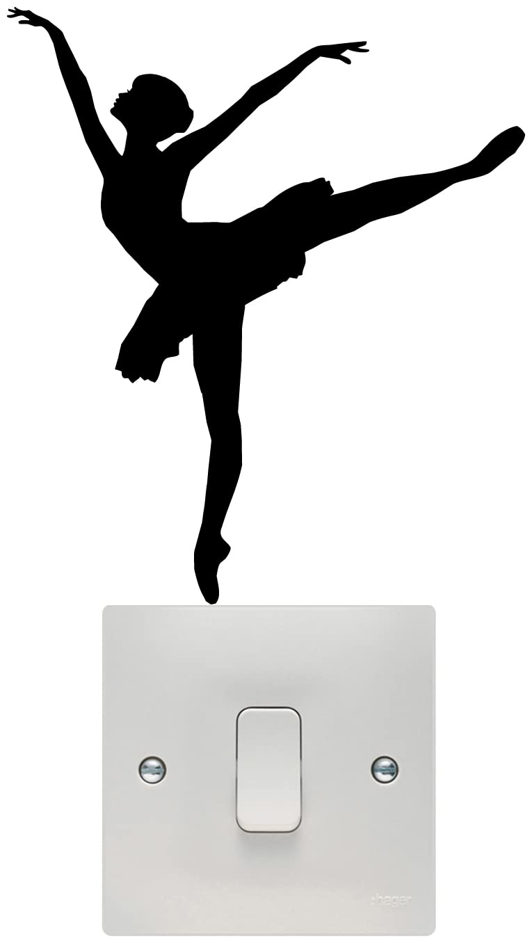 Hodge Creations Light Ballerina Silhouette Switch Wall Art Vinyl Stickers