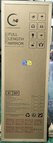 كاسيلاندو مراة كاملة الطول 162 × 53 سم، مراة ارضية مقوسة مع حامل، مراة مقوسة ذهبية للجسم بالكامل او مائلة لغرفة النوم وغرفة المعيشة