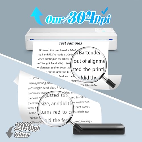 Image of vretti P83 Portable Printers Wireless for Travel, A4 Portable Thermal Printer, Mobile Inkless Printer Compatible with Phone & Laptop, Supports 8.5 x 11 US Letter for Car School Office Home Use, White