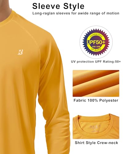 Image of Roadbox Mens UPF 50+ UV Sun Protection Shirts Outdoor Long Sleeve SPF Rash Guard for Fishing Hiking Swimming Running