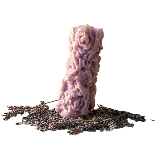 Bougie cire d'abeille Lavande fleurie, l'idée cadeau artisanale idéale