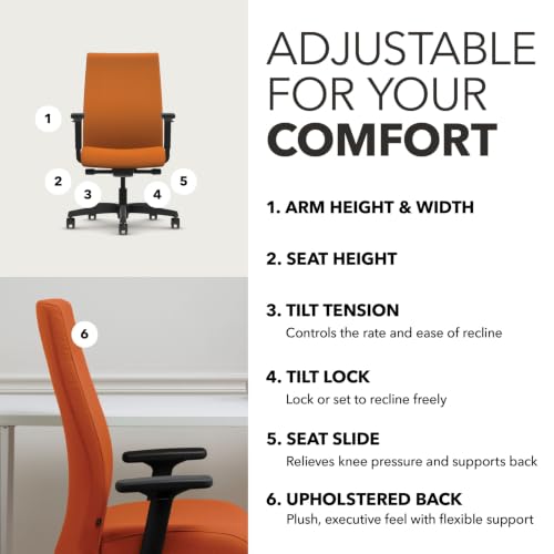 Image of HON Ignition 2.0 Ergonomic Office Chair, Lumbar Support, Apricot