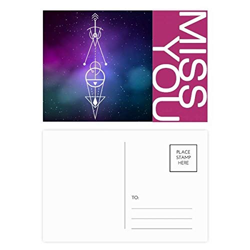 Carte postale Univers Totem Géométrie Triangle Alien 20pcs pour correspondance créative