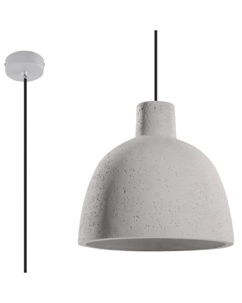 Sollux Lighting White Damaso Concrete Pendant Light,