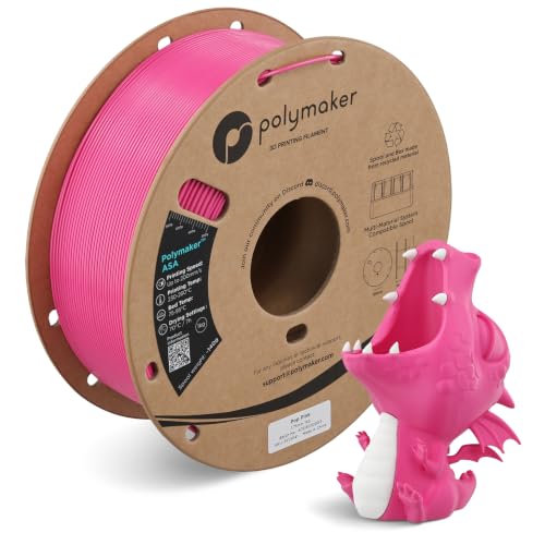 Polymaker ASA Filament 1.75mm Pop Pink ASA, 1kg Heat Resistant Weather Resistant ASA 1.75 Cardboard Spool - PolyLite ASA