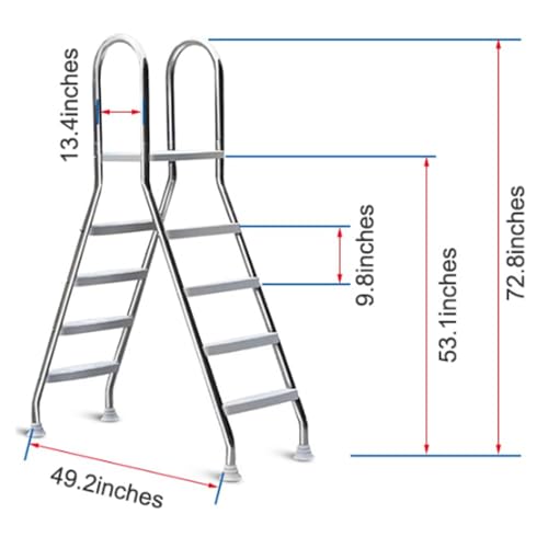 Escalera para piscina elevada de 52 pulgadas con 4 peldaños miniatura 2