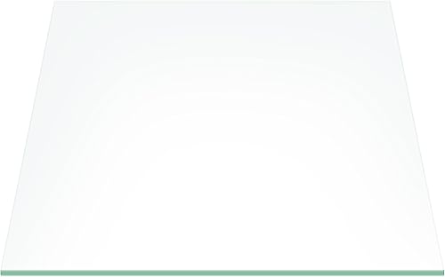 Parte superior de mesa de vidrio templado transparente de 12 pulgadas cuadrada de borde plano con 0,63 cm de grosor para mesas de comedor, de café