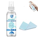 Miioto Spray Rimozione Cerotti, Medical Adhesive Remover, 60ml Spray per Rimuovere Cerotti +12 * 12 Cm Asciugamano, Si Dissolve Rapidamente Può Essere Facilmente Rimosso