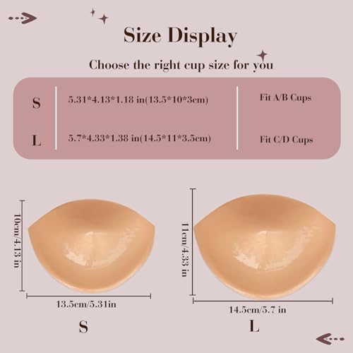 JULZYTH Double Sided Sticky Bra Inserts | Natural Push Up Adhesive Bra Pads | Stick on Bra for Bikini Swimsuits, S - Thumbnail 6