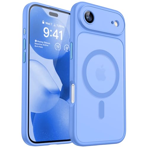 Image of CANSHN Magnetic Compatible with iPhone Air Case(6.5 Inch), Upgraded [Full Camera Protection] [Compatible with Magsafe] [Translucent Matte] Shockproof Phone Cover for iPhone 17 Air Case,Ultramarine