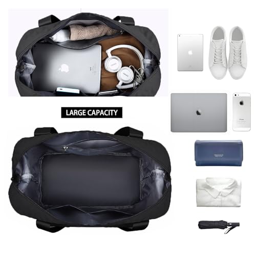 Foldie Travel Bag Travel Duffel Bag for Women Weekender Bags with Shoes Compartment Foldable Bags Carry On Overnight Bag for Hospital Sport Gym Bags4