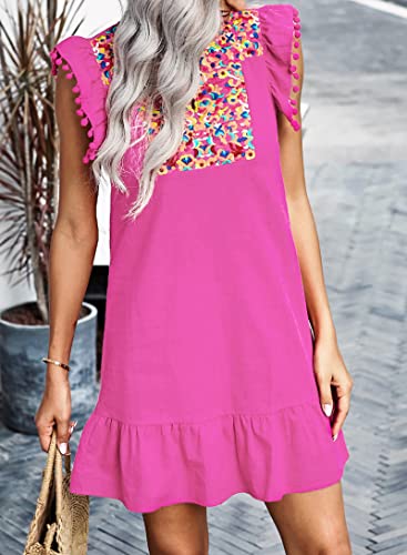 Image of KIRUNDO Boho Summer Mini Embroidered Dresses for Women