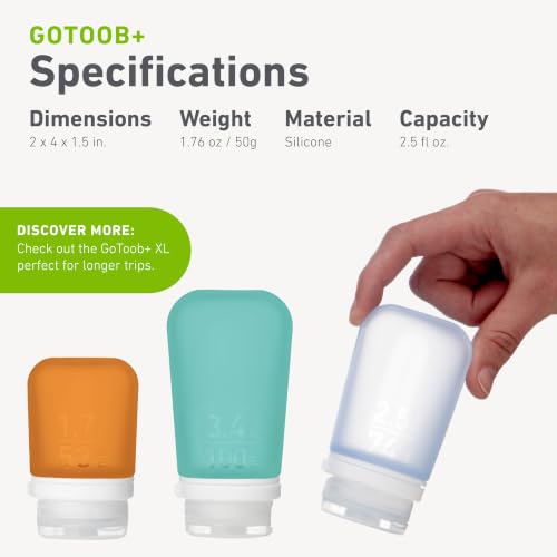 Image of humangear GoToob+ 3-Pack, Medium (2.5 fl oz), Spring Green /Mint /Forest