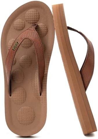 QIGEGE Womens Flip Flops Comfortable Yoga Mat Thong Sandals Non Slip Lightw Walking Slides