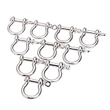 10 PCS O Shape Anchor Shackle, Zinc alloy Heavy Duty Load Clamp for Chains Wirerope Lifting Paracord Outdoor Camping Survival Rope Bracelets.