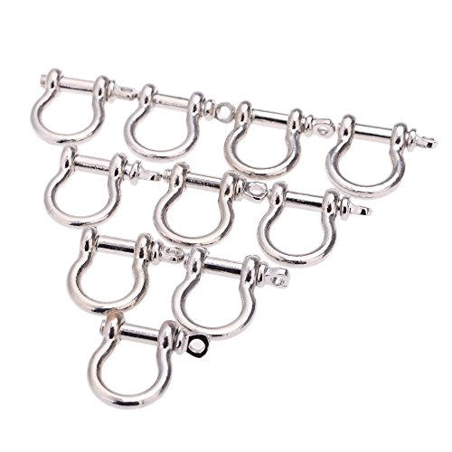 10 PCS O Shape Anchor Shackle, Zinc alloy Heavy Duty Load Clamp for Chains Wirerope Lifting Paracord Outdoor Camping Survival Rope Bracelets.
