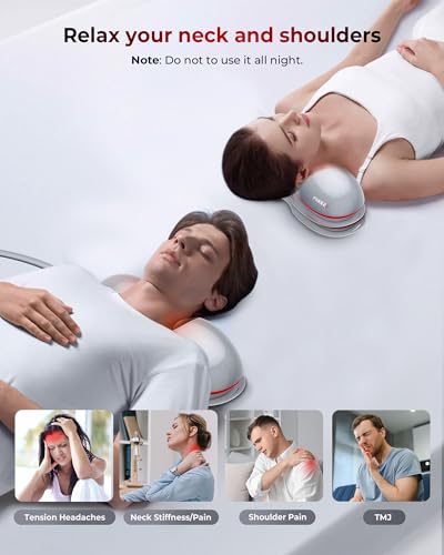 FliKEZE Heated Neck Stretcher with Red Light Therapy, Wireless Cervical Traction Device for TMJ Pain Relief and Shoulder Relaxer, Neck Traction Massager Pillow for Home/Office Used, Grey - Image 7