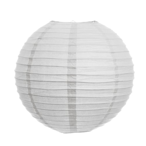 Koyal 16-Inch Paper Lantern, White, Set of 12