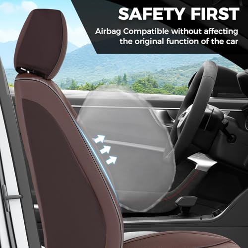 Image of FLORICH Front Car Seat Covers, Leather Seat Covers for Cars, Car Seat Protector Waterproof Breathable, Universal Automotive Seat Covers, Front Car Seat Cover Fit for Most Sedans SUV Pick-up Truck