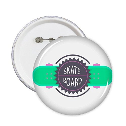 Badge bouton planche à roulettes aquarelle DIYthinker, motif cartoon sports d'hiver