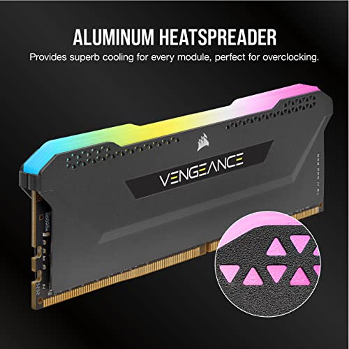 Image of Corsair Vengeance RGB PRO SL 64GB (2x32GB) DDR4 3600MHz C18 Illuminated Desktop Memory Kit (10 Individually Addressable RGB LEDs, Optimized for Bandwidth and Response Times) Black