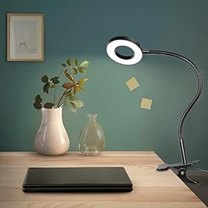 Anpro 48LED Lampe de Bureau avec Clip Lumineux ，3 Modes d’éclairage et 10 Niveaux de luminosité Lampe Pince de Lecture pour Livre,Idéal pour l’étude et la Lecture