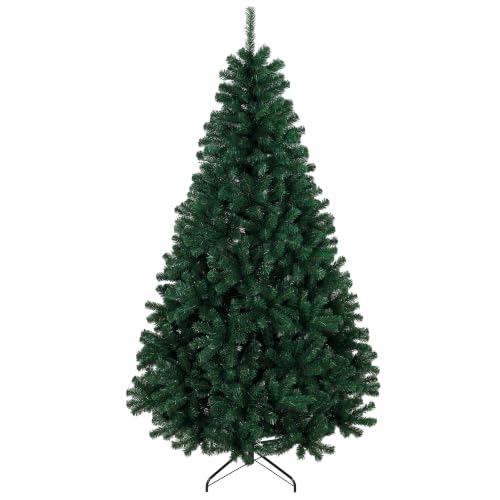 HOMCOM Árbol de Navidad Artificial de 230 cm 1300 Puntas Ramas Articuladas | Árbol de Navidad de Abeto, Ignífugo, Montaje Rápido, Soporte de Acero Plegable, Verde