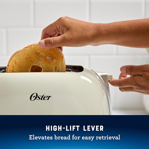 Oster 2-Slice Toaster with Extra Wide Slots, Bagel Toaster, Oat Milk by Oster - Used condition - Image 4
