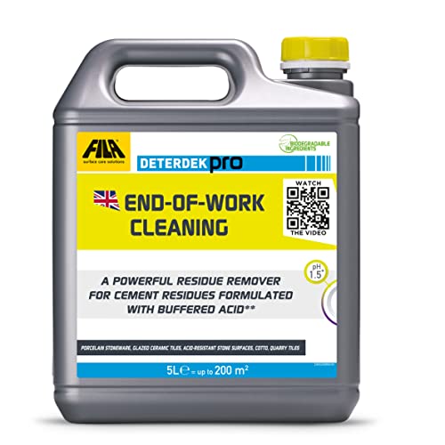 FILA Surface Care Solutions, DETERDEK PRO, Cement Remover and Brick Acid Cleaner, Efflorescence Remover, Strong Patio Cleaner