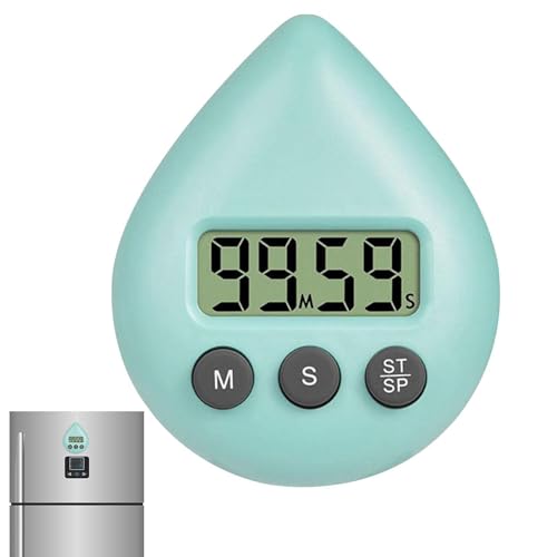 料理用キッチンタイマー | 防水カウントアップタイマー | 教室、シャワー、勉強、仕事、キッチン調理用LCDディスプレイ付き吸盤タイマー