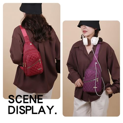 Mochila pequeña cruzada para mujer rojo miniatura 4