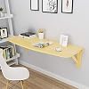 Pine Wood Arc Wall-Mounted Folding Table Kitchen Dining Table,Laptop Table,Space Saving Wall Hanging Study Desk,Foldable Children Learning Book Table,Wood Color (120x40/47x16in)