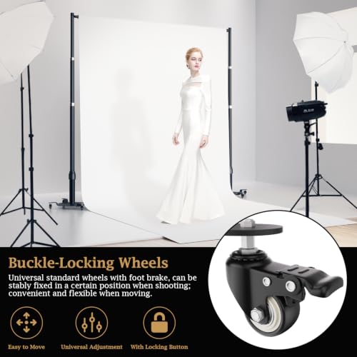 Image of EMART Backdrop Stand Heavy Duty 10ftx10ft Adjustable Pipe and Drape Kit