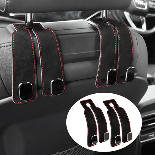 TXROMTZ Headrest hooks for car, Car hooks for headrest, Hooks for car seat headrest, handbag holder for car, car purse hooks, car hangers for seat,Car Headrest Hooks for Handbags (Black-2 Pack)
