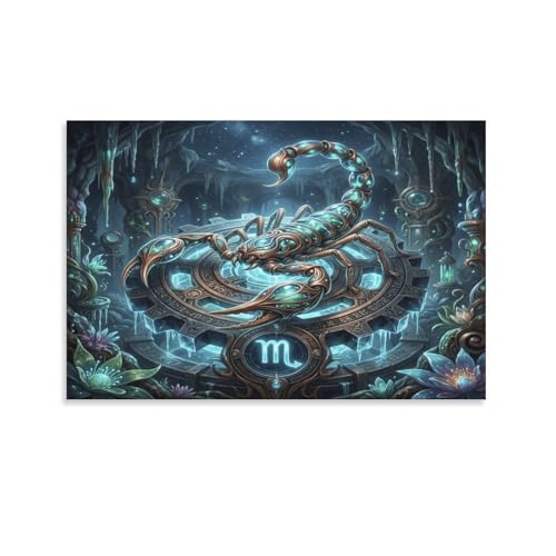 Toile Zodiaque Scorpion haute définition 50x75cm grand format salon