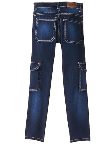 Image of Urbano Juniors Boy's Slim Fit Washed Denim Cargo Jeans with 6 Pockets Stretchable