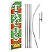 Tacos (Green & Orange) Swooper Feather Flag & Pole Kit - Great for Restaurants, Food Trucks, Fair, Carnival Events and Businesses