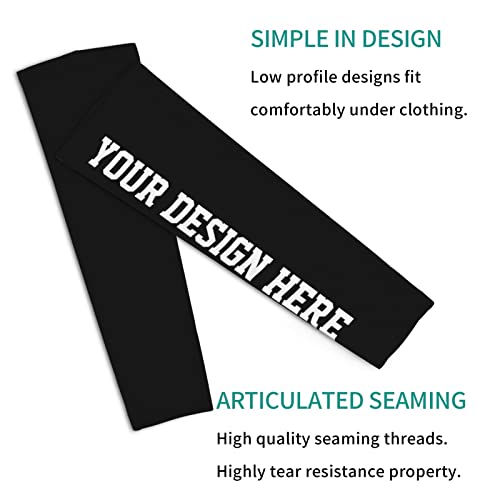Custom Arm Sleeve 1 Pair,Personalized Sun Protection Compression Arm Sleeves,Add Your Image Text Design,Breathable Cooling Athletic Sports Sleeve for Football Golf Volleyball Cycling2