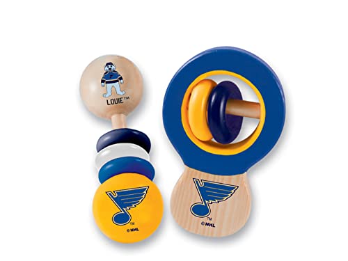 Image of Baby Fanatic Slb2070: St. Louis Blues Wood Rattle Set
