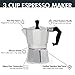 Primula Classic Stovetop Espresso and Coffee Maker, Moka Pot for Italian and Cuban Café Brewing, Greca Coffee Maker, Cafeteras, 3 Espresso Cups, Silver