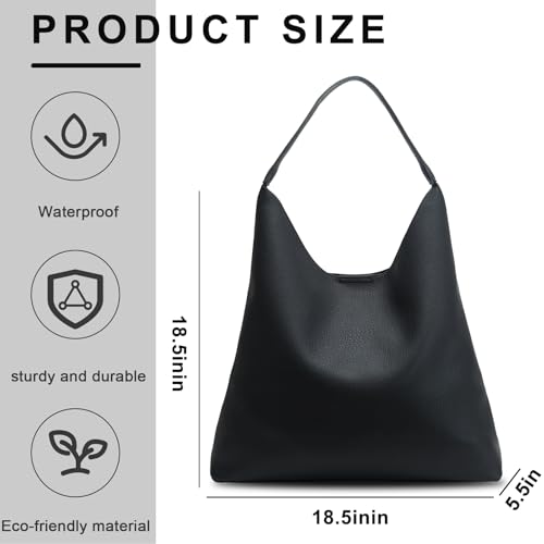 Image of Hobo Bags for Women Soft PU Leather Shoulder Handbag high-capacity Slouchy Tote Purses