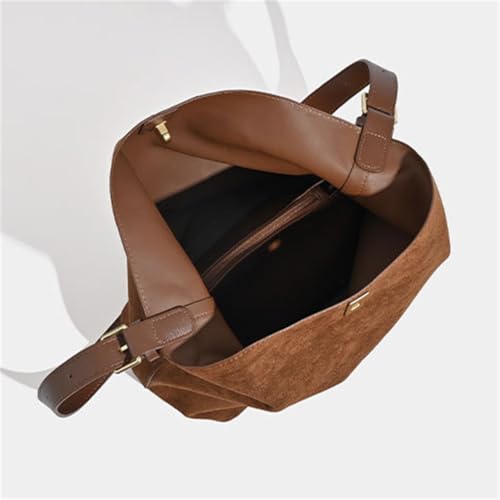Retro Suede Crossbody Bag for Women Casual Bucket Shoulder Bag Suede Hobo Purse Tote Handbag Slouchy Shoulder Purse Satchel4
