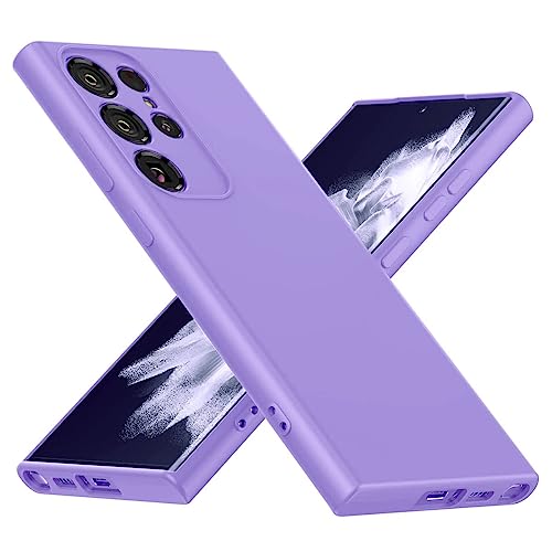 Image of LIRAMARK Liquid Silicone Soft Back Cover Case for Samsung Galaxy S23 Ultra 5G (Lavender)