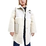 Calvin Klein Jeans Mädchen Mantel Faux FUR Offwhite (20) 164