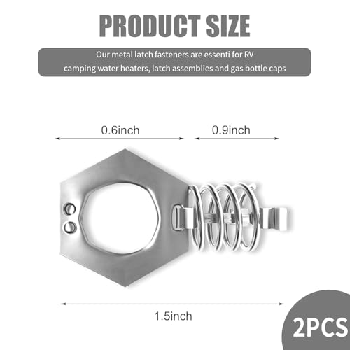 Image of 2 PCS Water Heater Cam Lock, RV Water Heater Cover Latch Fasteners, Stainless Steel Rustproof Door Latch Assembly with Thumb Ring, Universal for RVs Campers Repair Replacement (Silver)