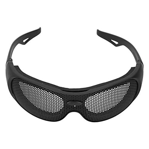 LIZEALUCKY Protective Safety Glasses UV400 Breathable Windproof Goggles Impact Resistant Iron Mesh Pattern for Military Fans CS Outdoor Game