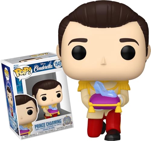 Funko Prince Charming con zapatilla de cristal + protector pop: Cenicienta 75 aniversario Disney Pop! Figura de vinilo de animación (juego de regalo incluido con caja protectora de la marca ToyBop)