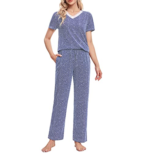 Ensemble pyjama en coton femme bleu marine XL le cadeau idéal de vêtements de nuit